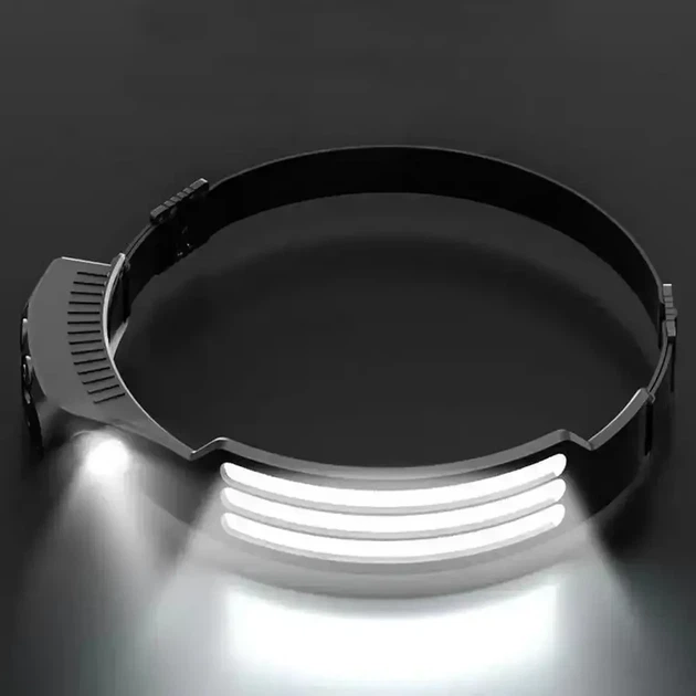 Фонарь налобный аккумуляторный BL-G28 XPE+COB Sensor с датчиком движения Черный - изображение 9