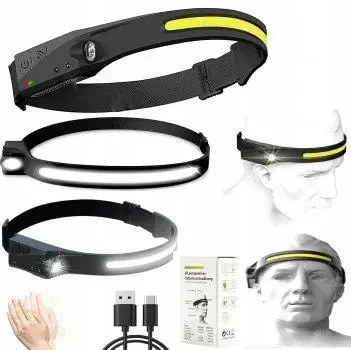 Фонарь налобный аккумуляторный BL-G28 XPE+COB Sensor с датчиком движения Черный - изображение 10