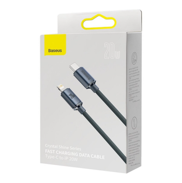 Кабель Baseus Crystal Shine Series Fast Charging Data Cable Type-C to Lightning 20W 2m Black (CAJY000301) - изображение 2