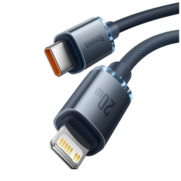 Кабель Baseus Crystal Shine Series Fast Charging Data Cable Type-C to Lightning 20W 2m Black (CAJY000301) - изображение 4