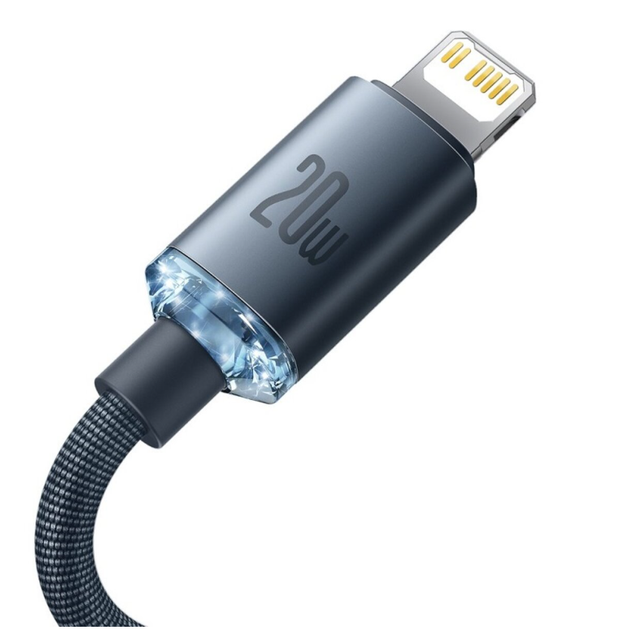 Кабель Baseus Crystal Shine Series Fast Charging Data Cable Type-C to Lightning 20W 2m Black (CAJY000301) - изображение 6