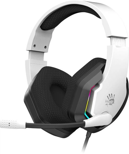 Наушники Bloody G260p White игровые, микрофон, подсветка 7 цветов, 3.5 jack, USB, 2м - изображение 3