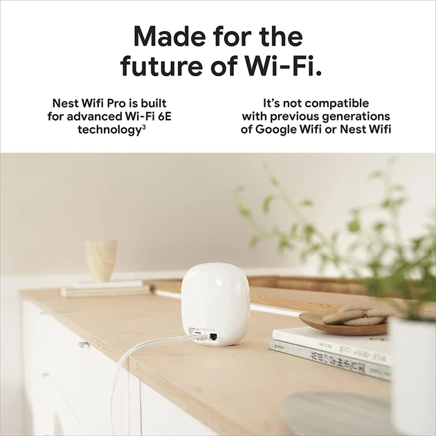 Роутер маршрутизатор Google Nest WiFi Pro 6E (US) покрытие 204 кв