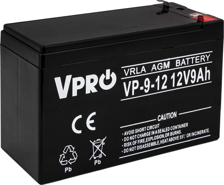 Akumulator Volt AGM VPRO 12V 9 Ah (6AKUAGM009) - obraz 3