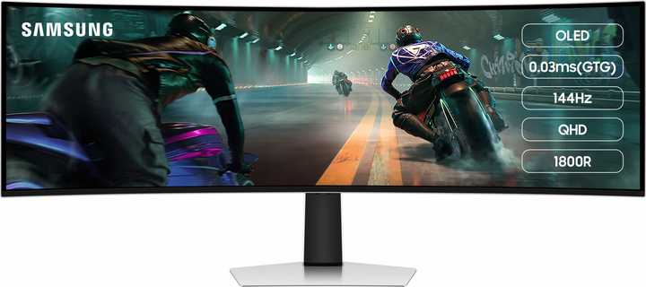 Монитор 49" Samsung Odyssey OLED G9 G910 (LS49DG910SIXCI) QD-OLED Super UltraWide / 144Hz / 0.3 ms / Quantum Dot Color / 10-Bit / 99.5% PCI-P3 / DisplayHDR True Black 400 / FreeSync Premium Pro / G-Sync Compatible / HAS / Speakers 5W - изображение 1