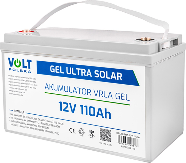 Akumulator Volt GEL ULTRA SOLAR 12 V 110 Ah (6AKUGEL110) - obraz 1
