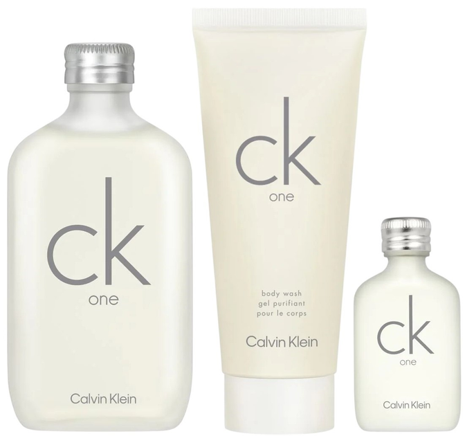 Набір унісекс Calvin Klein One туалетна вода 100 мл + туалетна вода 15 мл + гель для душу 100 мл (3616304966538) - зображення 2