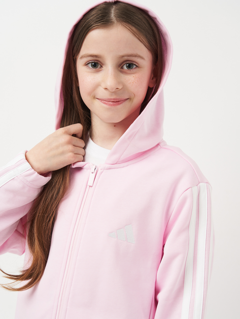 Детский спортивный костюм (толстовка + штаны) Adidas J 3S Ft Ts 220 JN6482 134-140 см Розовый (4067901416978) - изображение 5