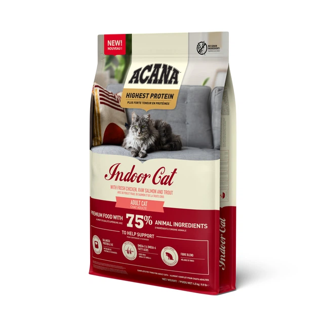 Сухий повнораціонний сухий корм для дорослих домашніх котів ACANA Highest Protein Indoor Cat Recipe з курятиною, 4.5 кг - зображення 3