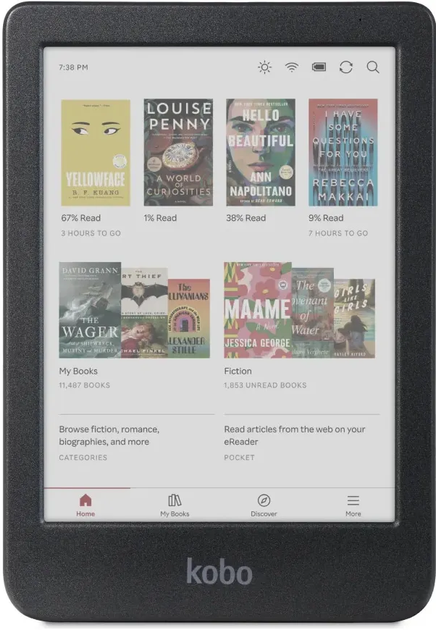Електронна книга 6" Kobo Clara Colour / 16ГБ / Wi-Fi / Bluetooth / E-ink сенсорний екран 1448 x 1072 / Чорна Б/В k1 - зображення 2
