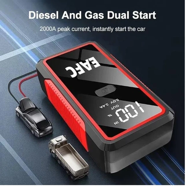 Пускозарядний пристрій Бустер для авто EAFC JC02 2000A, 20000mAh з чохлом - Фото 3 Пускозарядний пристрій Бустер для авто EAFC JC02 2000A, 20000mAh з чохлом - зображення 3