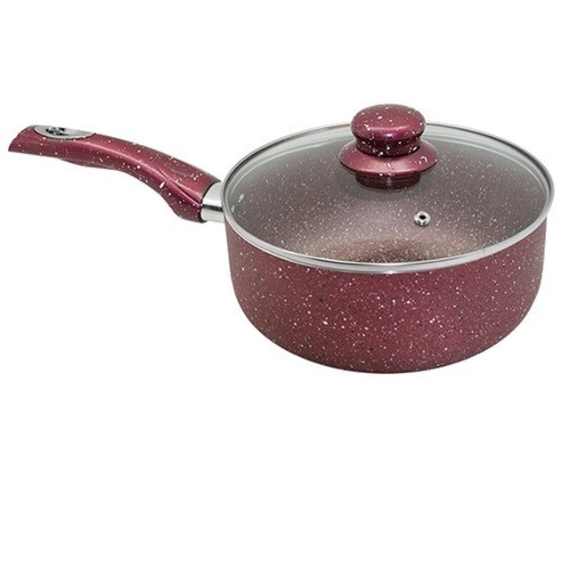 Сотейник з кришкою "Мармурова крихта" 18*9 см MH-2758 - Фото 1 Сотейник з кришкою "Мармурова крихта" 18*9 см MH-2758 - зображення 1