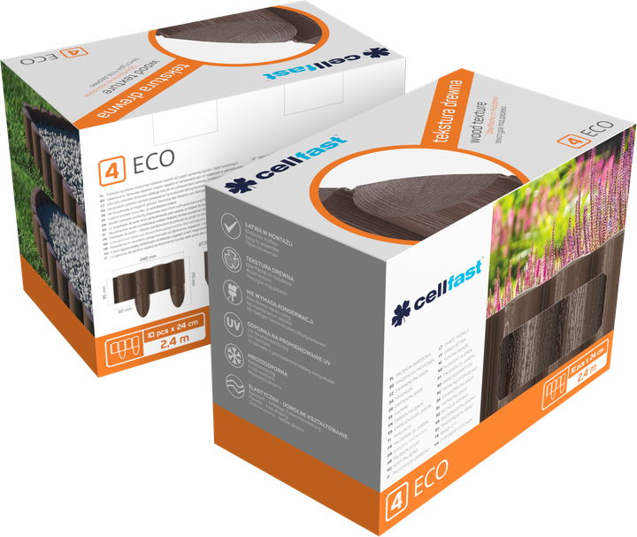 Газонное ограждение Cellfast ECO 2.4 м Коричневое (34-031) - изображение 3