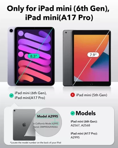 Чехол ESR Rebound Magnetic Gray для iPad mini 6 (2021) | mini 7 (2024) (3C02210020503) - изображение 8