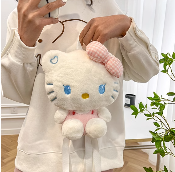 Hello Kitty рюкзак игрушка плюшевая мягкая для девочки Китти белый 23см (AN)20988 - Фото 8 Hello Kitty рюкзак игрушка плюшевая мягкая для девочки Китти белый 23см (AN)20988 - изображение 8