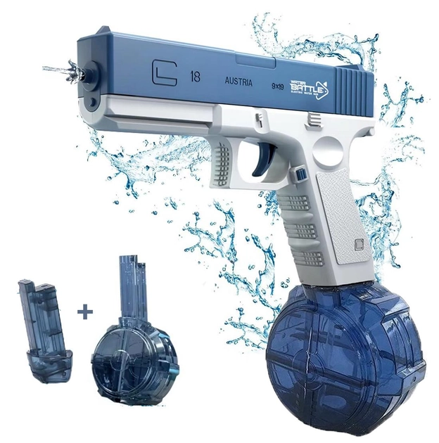 Водяний пістолет електричний акумуляторний Water Gun Glock Синій - зображення 2