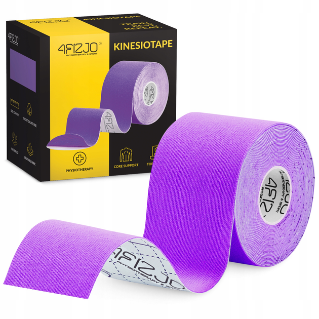 Стрічка кінезіологічна (кінезіо тейп) 4FIZJO 5 см x 5 м Violet (P-5907739318817) - зображення 1