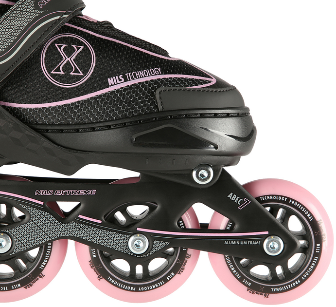 Роликові ковзани Nils Extreme NA11008 31-34 S Чорно-рожевий (5907695599619) - зображення 6