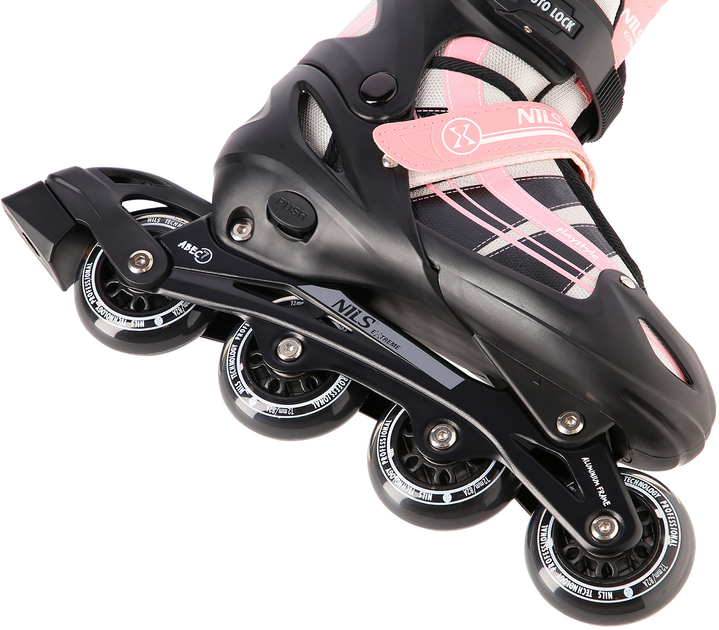 Łyżworolki Nils Extreme NH18366A 2w1 z wymienną płozą hokejową 35-38 M Różowo-Białe (5907695525090) - obraz 5