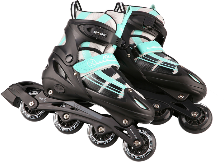 Łyżworolki Nils Extreme NH18366A 2w1 z wymienną płozą hokejową 31-34 S Niebiesko-Zielone (5907695525168) - obraz 4