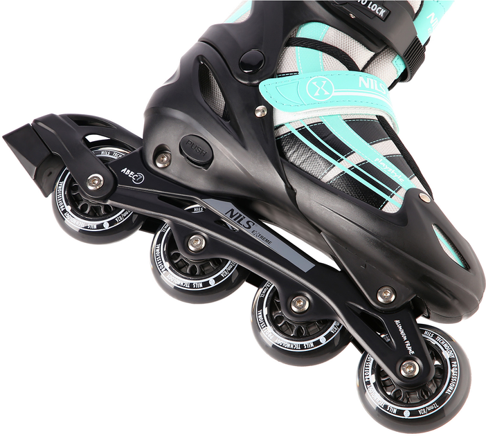 Łyżworolki Nils Extreme NH18366A 2w1 z wymienną płozą hokejową 31-34 S Niebiesko-Zielone (5907695525168) - obraz 5