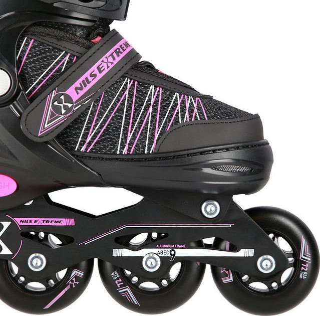 Łyżworolki Nils Extreme NH11912A 2w1 z wymienną płozą hokejową 39-42 L Czarno-Różowe (5907695543049) - obraz 8