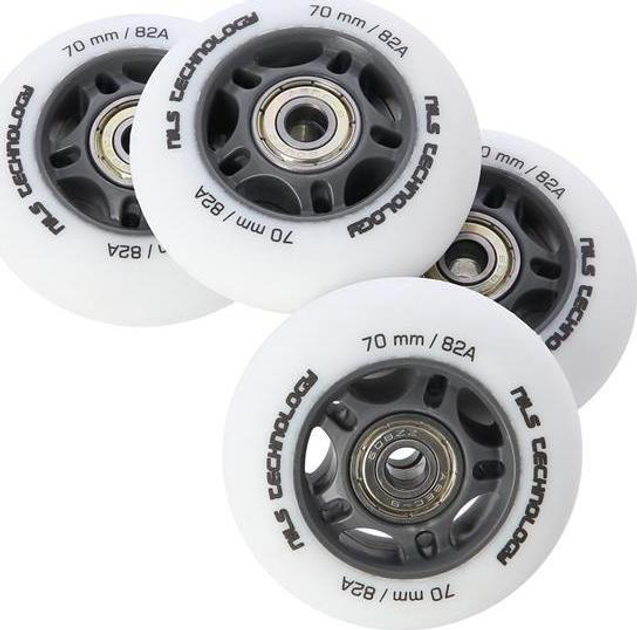 Набір Nils Extreme Колеса PU 70x24 82A Білі матові 4 шт + Підшипники ABEC-9 8 шт (5907695544756) - зображення 3