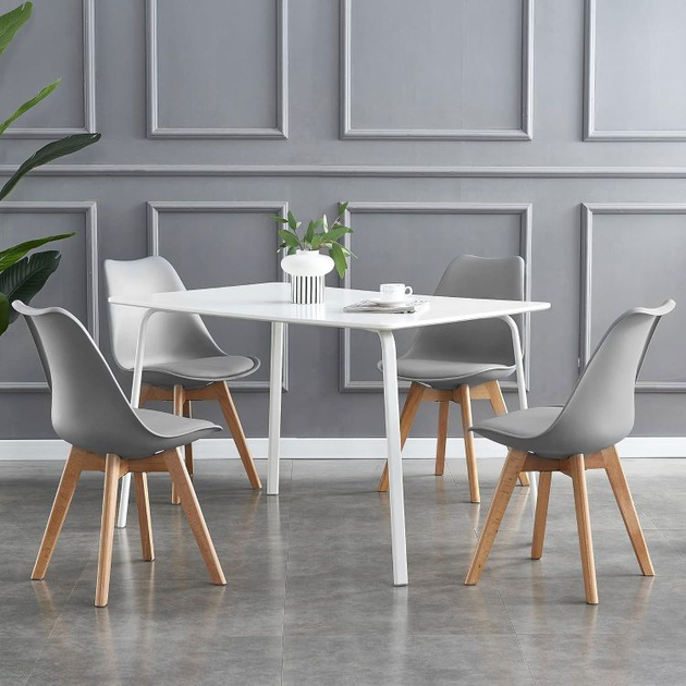 Zestaw krzeseł do kuchni i salonu ModernHome by Multistore 4 szt Szare (5905817006366) - obraz 9