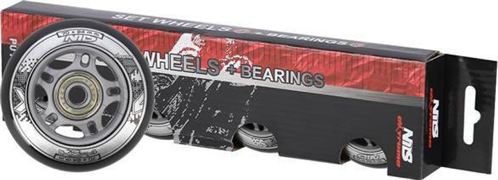 Zestaw Nils Extreme Kółka PU 70x24 82A Czarne 4 szt + Łożyska ABEC-9 8 szt (5907695557329) - obraz 4