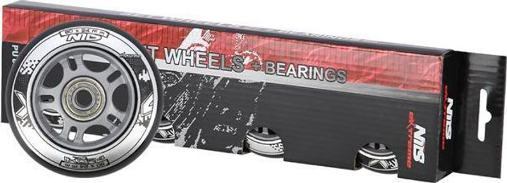 Zestaw Nils Extreme Kółka PU 80x24 82A Czarne 4 szt + Łożyska ABEC-9 8 szt (5907695556971) - obraz 4