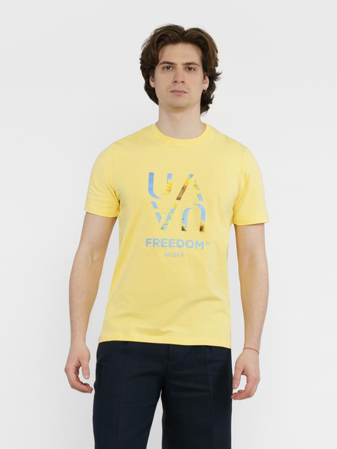 Футболка бавовняна довга чоловіча Arber T-Shirt Ff19 F13.07.26.411 M Жовта з принтом від Rozetka на платформі USKIDKA Акція на Футболка бавовняна довга чоловіча Arber T-Shirt Ff19 F13.07.26.411 M Жовта з принтом від Rozetka