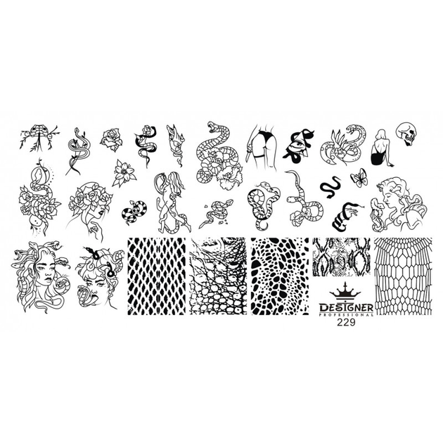 Пластина для стемпинга (лица, змеи, растения) 229 Designer Professional - изображение 2