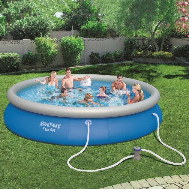 Басейн каркасний Bestway Fast Set 457 x 84 см 53336 Синій (6941607310885) - зображення 6