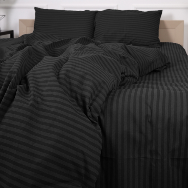Простирадло на резинці MirSon двоспальне 160x200+25 см Stripe 17-0611 Black Бязь від Rozetka на платформі USKIDKA Акція на Простирадло на резинці MirSon двоспальне 160x200+25 см Stripe 17-0611 Black Бязь від Rozetka