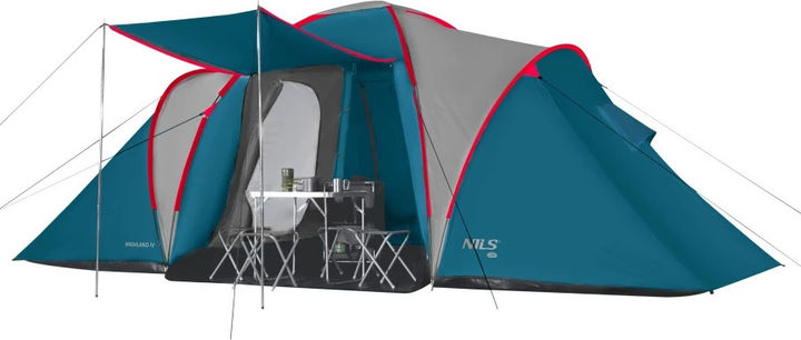 Намет Nils Camp Highland IV кемпінговий NC6431 Blue-Light Grey (5908261680717) - зображення 14
