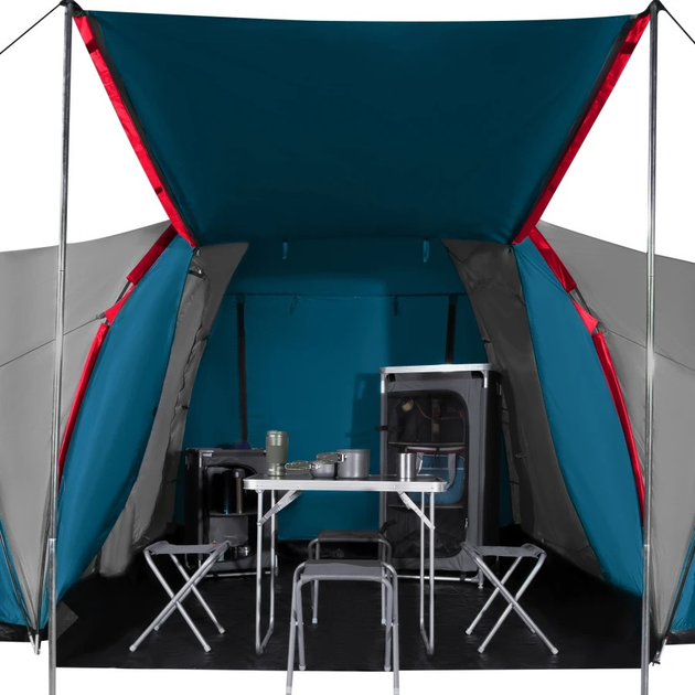 Намет Nils Camp Highland IV кемпінговий NC6431 Blue-Light Grey (5908261680717) - зображення 15