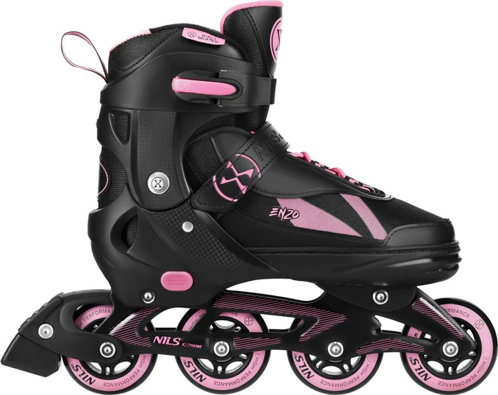 Łyżworolki Nils Extreme 2 w 1 NH382 27-30 XS Czarno-Różowe (5907695583250) - obraz 8