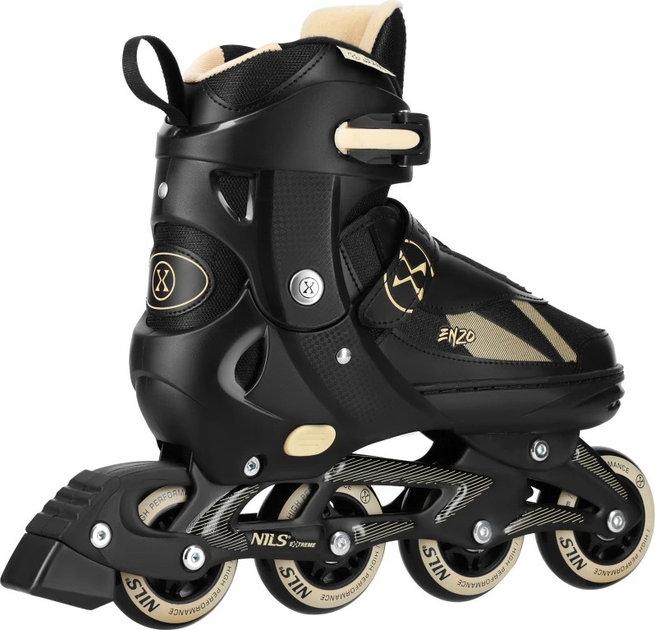 Łyżworolki Nils Extreme 2 w 1 NH382 27-30 XS Czarno-Beżowe (5907695584196) - obraz 4