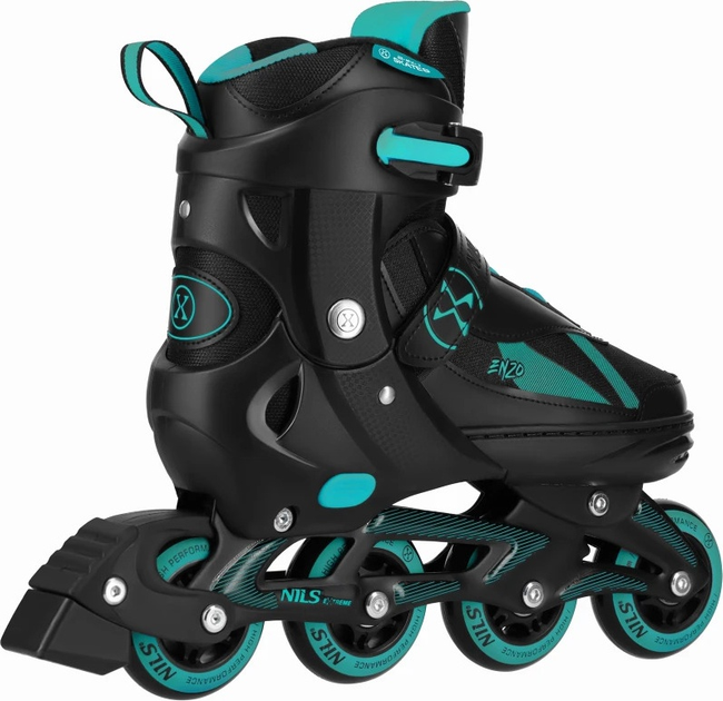 Łyżworolki Nils Extreme 2 w 1 NH382 32-35 S Czarno-Turkusowe (5907695584325) - obraz 4
