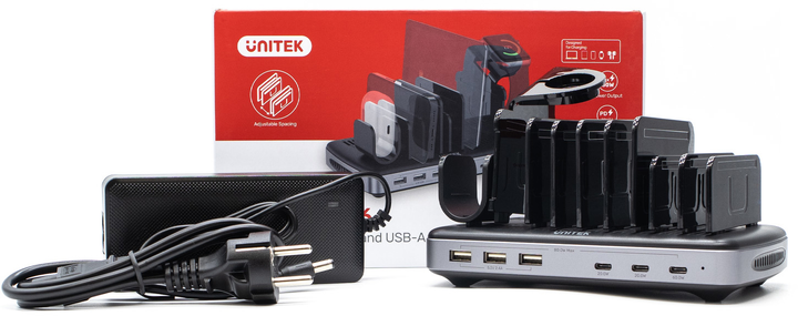 Stacja ładująca Unitek uCharge Station HP6 PD 3xUSB-A + 3xUSB-C 80 W Black (4894160048455) - obraz 10