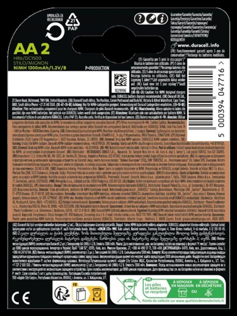 Akumulator Duracell Recharge Ni-MH AA 1300 mAh 2 szt. (5000394047716) - obraz 3