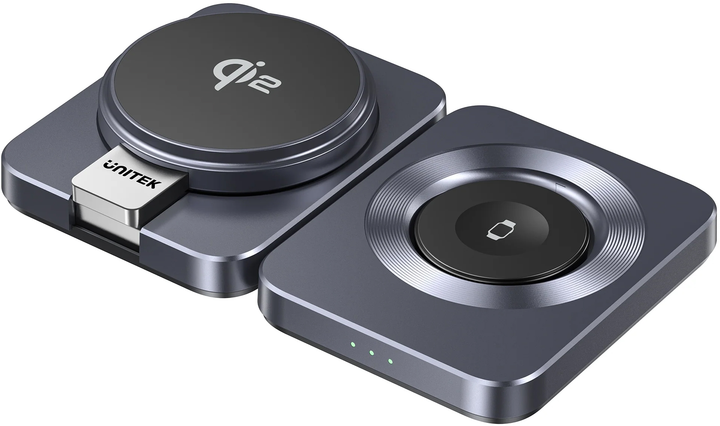 Bezprzewodowa ładowarka Unitek Foldable 3-in-1 Qi2 15 W Grey (P1300AGY01) - obraz 5