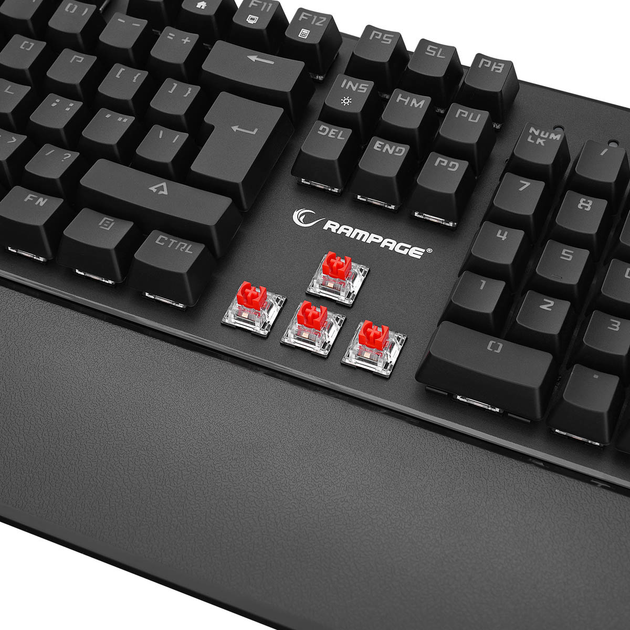 Klawiatura przewodowa Rampage KB-R86 UMBRA Kaicheng Red USB Black (KB-R86BLACKRS) - obraz 6