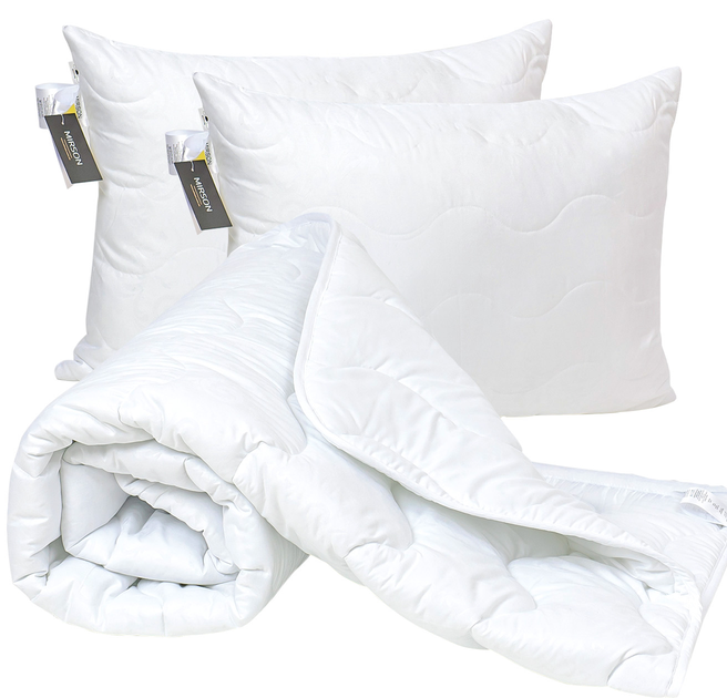 Набір антиалергенний MirSon EcoSilk Всесезонний №1801 Eco Light White Ковдра + Подушки від Rozetka на платформі USKIDKA Акція на Набір антиалергенний MirSon EcoSilk Всесезонний №1801 Eco Light White Ковдра + Подушки від Rozetka