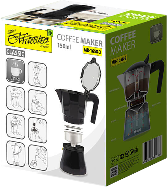 Гейзерная кофеварка Maestro Espresso Moka Алюминиевая 150 мл (MR-1658-3) - изображение 6