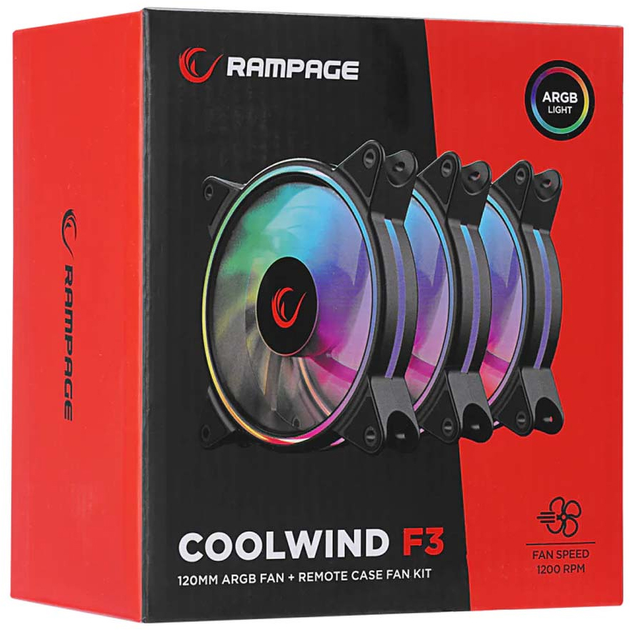 Zestaw wentylatorów Rampage Coolwind F3 120 mm 3 szt. (COOLWINDF3) - obraz 7