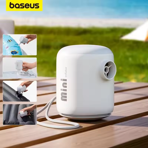 Портативний кишеньковий насос з ліхтариком Baseus PocketGo Portable Air Pump 1600mAh - Фото 5 Портативний кишеньковий насос з ліхтариком Baseus PocketGo Portable Air Pump 1600mAh - зображення 5