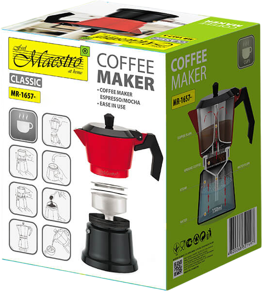 Гейзерная кофеварка Maestro Espresso Moka Алюминиевая 450 мл (MR-1657-9) - изображение 6