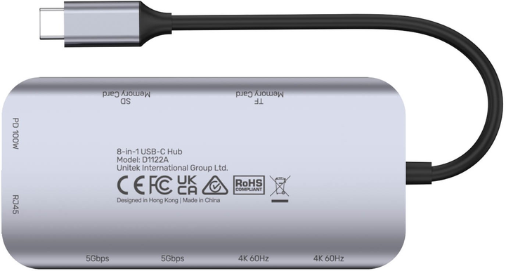 USB-hub Unitek 8-in-1 USB-C Hub (D1122A01) - obraz 5