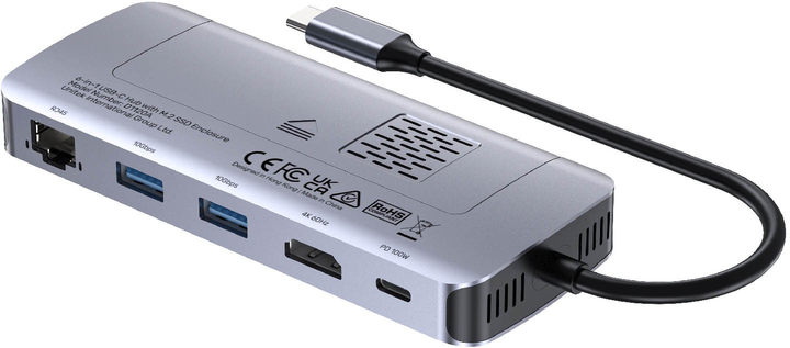 USB-hub Unitek 6-in-1 USB-C Hub with M.2 SSD Enclosure (D1120A01) - obraz 3